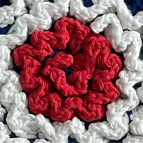 New Crochet Patriotic Star & Square Ruffle Doilies (Set of 2) - Picture 10 of 14